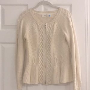 Anthropology peplum cable knit sweater